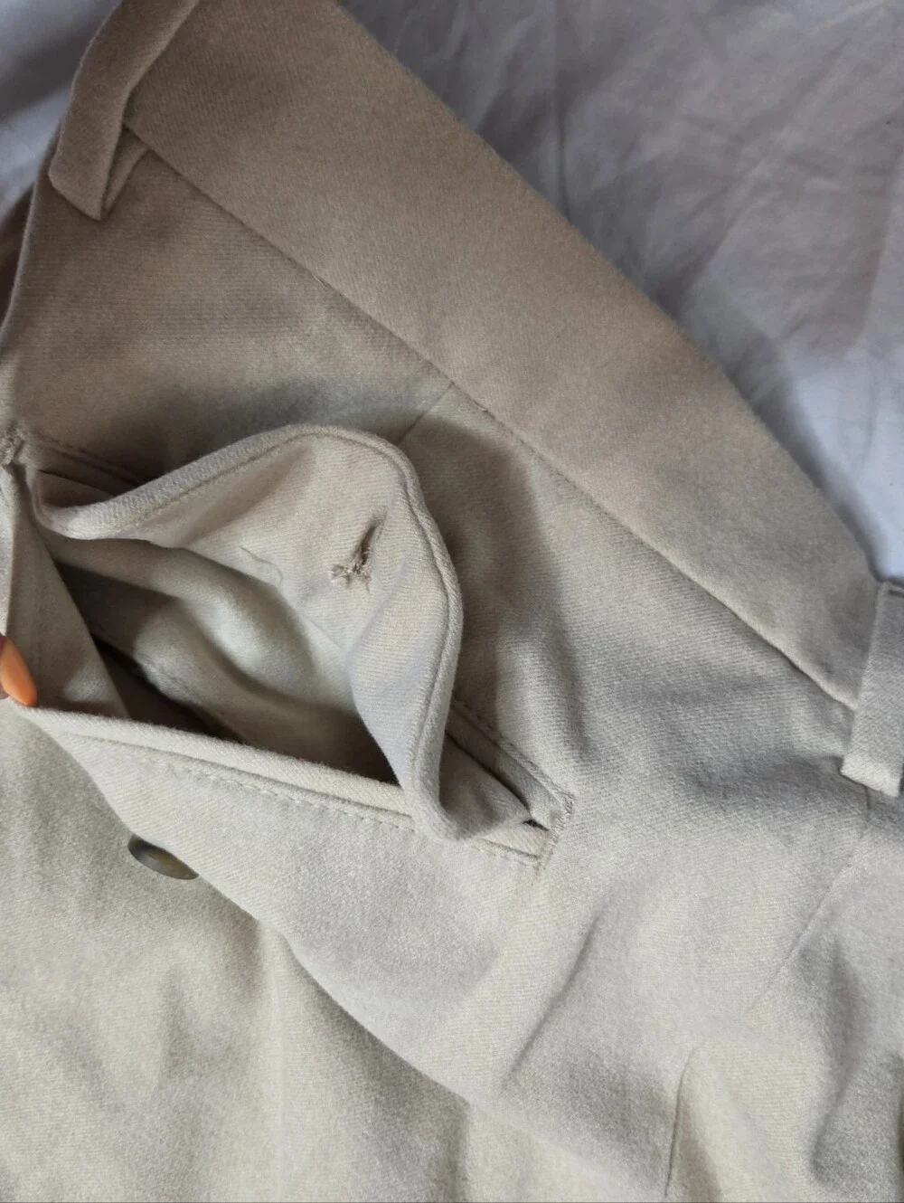 NWT Banana Republic Relaxed Brushed Pleated Pants Taupe 35x30 Wool Blend
